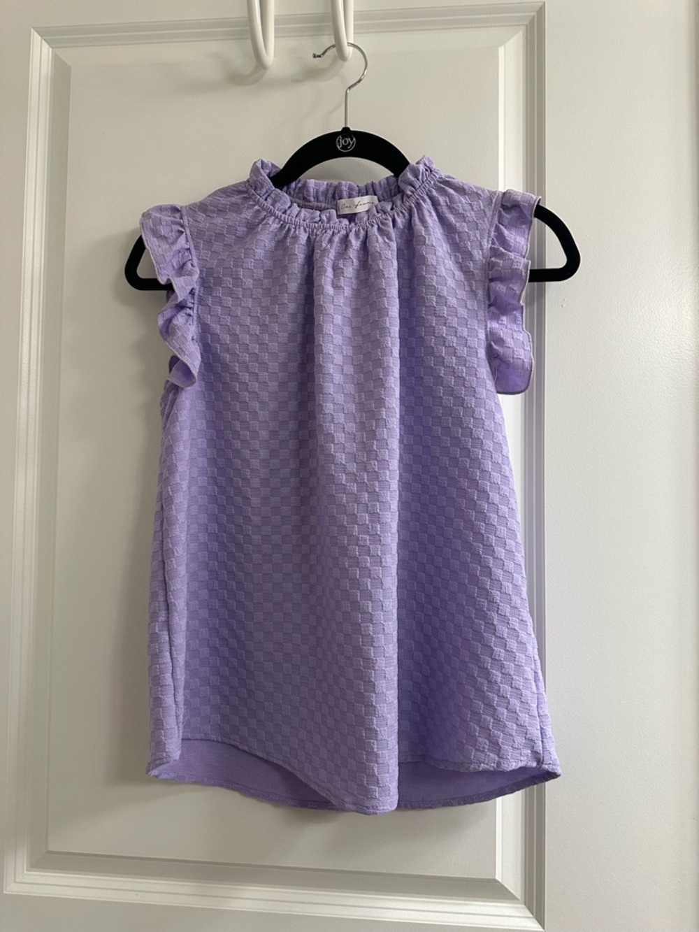 Ces Femme Lavender Ruffle Sleeve top